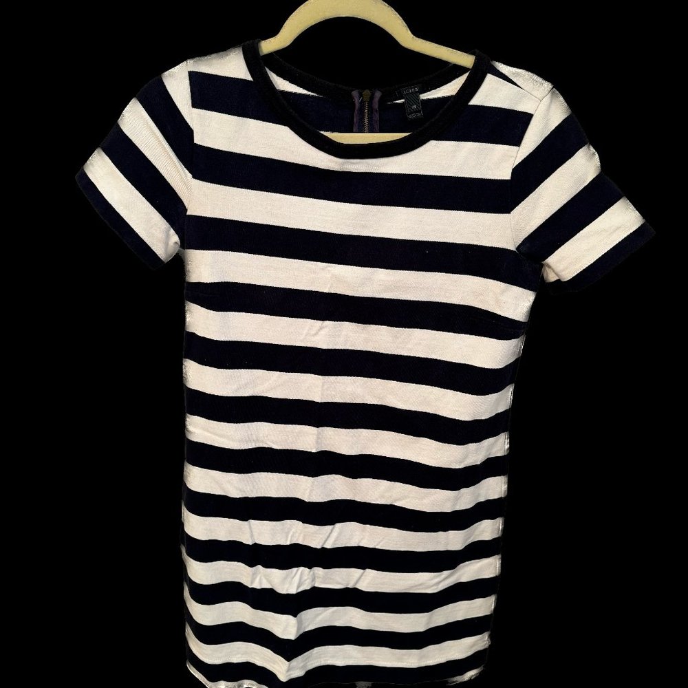 J.Crew Navy and White Striped Dress